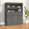 vidaXL - Hoge - kast - 89x40x116,5 - cm - massief - grenenhout - grijs