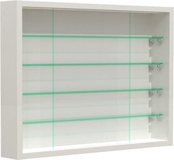 Vitrinekastje - wandvitrine - glasplanken 50 cm breed x 4.5 cm diep - schuifdeuren