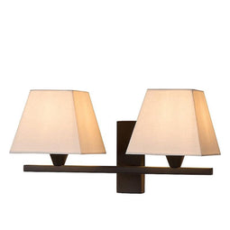 Atmooz - Wandlamp Duomo - Industrieel - Woonkamer / Slaapkamer - Zwart en witte kap - Hoogte 21cm - Metaal