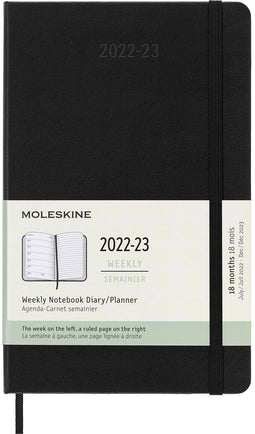 Moleskine 18 Maanden Agenda - 2022/23 - Wekelijks - Large - Harde Kaft - Zwart