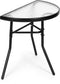 Tuinset - zwart metaal - gehard glas - opvouwbare stoelen