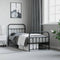 vidaXL - Bedframe - met - hoofd- - en - voeteneinde - metaal - zwart - 90x200 - cm