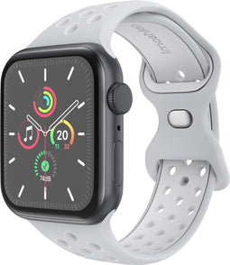 imoshion Sport⁺ bandje - Geschikt voor Apple Watch 1, 2, 3, 4, 5, 6, 7, 8, 9, 10 (42 mm), SE - 38/40/41 mm - Grijs - M/L