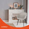 Alterego Riga - Grijs Stof - Met Armleuningen - 59x54x80cm
