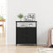 vidaXL - Dressoir - Zwart - Eiken - 70x30x80 - cm - Geengineerd - Hout