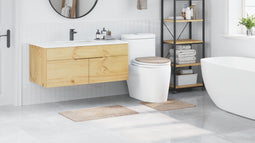 vidaXL - 3-delige - badmat - set - Crème - Polypropyleen - Antislip