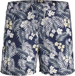JACK&JONES JJIARUBA JJSWIMSHORTS - Heren Zwembroek - Bloemenprint - Navy Blazer