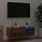 vidaXL - Tv-meubel - met - LED-verlichting - 75x35,5x25 - cm - oud - houtkleurig