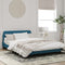 vidaXL - Bedframe - met - hoofdeinde - fluweel - blauw - 140x190 - cm