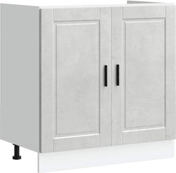 vidaXL - Spoelbakonderkast - Porto - 80x46x81,5 - cm - bewerkt - hout - betongrijs