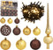 vidaXL - Kunstkerstboom - met - 300 - LED's - kerstballen - en - sneeuw - 210 - cm