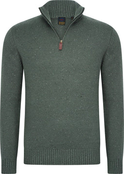 Mario Russo Skipper - Heren Trui - Half Zip - Groen - L