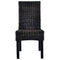 vidaXL - Eetkamerstoelen - 2 - st - kubu - rattan - en - mangohout - zwart