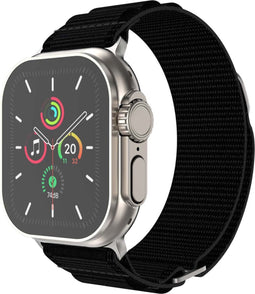imoshion Nylon Alpine bandje - Geschikt voor Apple Watch 1, 2, 3, 4, 5, 6, 7, 8, 9, 10 (42 mm), SE - 38/40/41 mm - Zwart - One Size