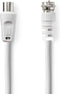 Nedis Satelliet- en Antennekabel - Coax Male - Vernikkeld - 75 Ohm - Dubbel Afgeschermd - 1.50 m - Wit