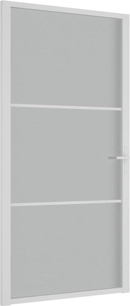 vidaXL - Binnendeur - 102,5x201,5 - cm - matglas - en - aluminium - wit