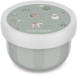 Mepal fruitbox Campus Little Dutch - 300 ml - Inclusief fruitvorkje - Sluit goed af - Snackdoosje - Little Farm