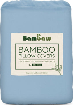 Bambaw - Bamboe Kussenslopen 65x65 cm - Luxe Hypoallergeen Lichtblauw (2 stuks)