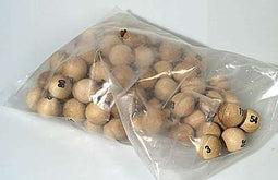Lotto kien ballen 90 st.hout 20mm.genum.