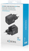 Aisens ASCH-35W2P025-BK - Oplader - 35W USB type-C Power Delivery 2.0/3.0 Quick Charge 3.0/4.0 - Zwart