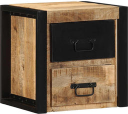 vidaXL - Nachtkastje - 40x35x40 - cm - massief - ruw - mangohout
