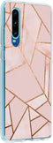 Design Backcover Huawei P30 hoesje - Grafisch Roze / Koper
