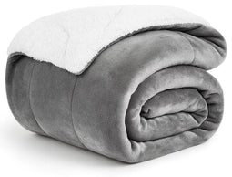 Travelhawk Fleece Deken - 150x200 cm - Luxe Dubbellaagse - Grijs