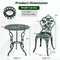 Coast 3-delige Bistroset Gietaluminium - 2 Stoelen 1 Tafel - groen
