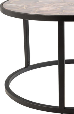 J-Line salontafel Mozaïek Rond - glas/ijzer - mix