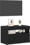 vidaXL - TV-meubel - met - LED-verlichting - Zwart - Eiken - 60x35x40 - cm - Gemaakt - van - Hout