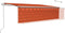 vidaXL - Luifel - automatisch - rolgordijn - LED - windsensor - 5x3 - m - oranje - bruin