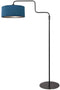 Steinhauer Bloeba 4169ZW - Vloerlamp - Verstelbare hoogte 150-165 cm - Blauwe velours kap Ø40 cm