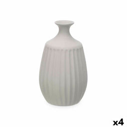 Vaas Grijs Keramisch 19 x 31 x 19 cm (4 Stuks) Strepen