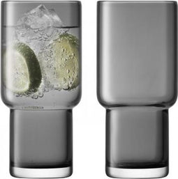 LSA International Utility Drinkglas - 390 ml - Set van 2 Stuks - Grijs