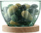 LSA Mia Serveerschaal - Gerecycled Glas - Met Houten Voet - 16.5 cm