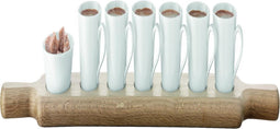 LSA Paddle Espressoset - Met Houten Dienblad - Wit - Set van 7 Stuks