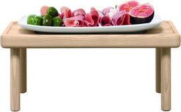 LSA Stilt Serveerschaal - Met Houten Standaard - Wit