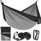 Vertrex Hammock Pro - Hangmat 270 x 140 cm - Max 200 kg - Zwart en grijs - 2x boomband + 2x karabijnhaak