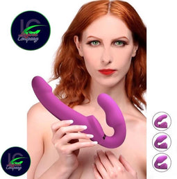 XR Brands Evoke Ergo Fit - Strapless Strap-On met Afstandsbediening - 3 Snelheden en 7 Pulsatiepatronen
