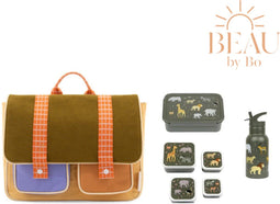 Sticky lemon boekentas + A little lovely company back to school set Savanne