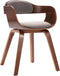 vidaXL - Eetkamerstoel - gebogen - hout - en - stof - taupe
