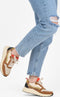 PS Poelman Carocel - Lage Sneakers - Imitatie Suède met Beige Profielzool - Cognac Bruin Goud - Maat 42
