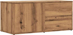 vidaXL - Tv-meubel - 80x34x35,5 - cm - bewerkt - hout - artisanaal - eikenkleur