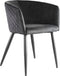 PTMD Mace Velvet Stoelen - 52 x 50 76 cm - Fluweel - Grijs - Set van 2