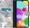 iMoshion Hoesje Geschikt voor Samsung Galaxy A41 Hoesje Met Pasjeshouder - iMoshion Design Softcase Bookcase - Wit / Zwart / Goud / Glamour Botanic