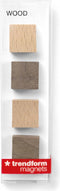 Trendform Magnetisch Houten Vierkant - set van 4 verschillende