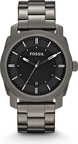 Fossil Machine FS4774 - Herenhorloge 42 mm - RVS met zwarte wijzerplaat - Grijs