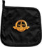 The Windmill Premium Ovenhandschoen en Pannenlap Set - Zwart met Oranje Accenten - 33 cm & 20x20 cm
