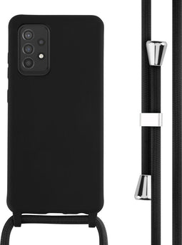 iMoshion Hoesje Geschikt voor Samsung Galaxy A52 (5G) / A52s / A52 (4G) Hoesje Met Koord - iMoshion Siliconen hoesje met koord - Zwart