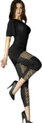 CHILIROSE - CR 3390 LEGGINS ZWART & LEOPARD S/M | LEGGING | SEXY LEGGING